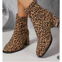 Leopard Print Ankle Boots