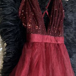 Shimmery Short Red Dress