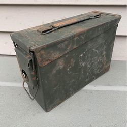 Empty Army Military Metal Cartridge Box