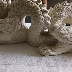 Vintage Concrete Dragon Statue