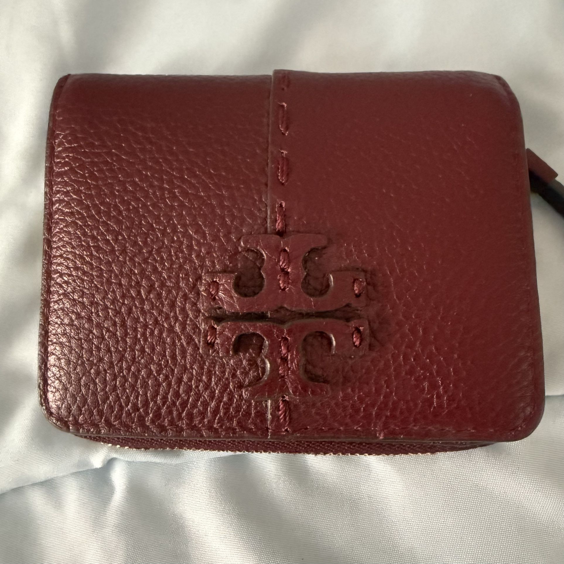 Tory Burch Gray Ju Bifold Wallet Leather JPN Limited Collection Casual Formal