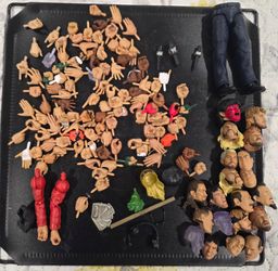 Massive lot of WWE and AEW figure parts and accessories