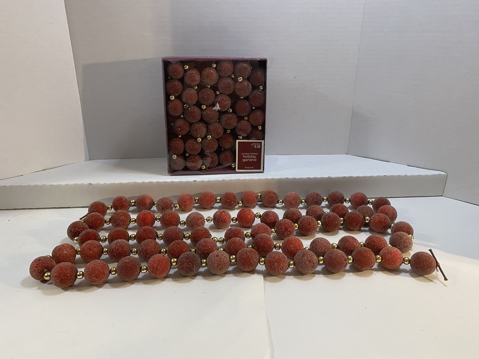 Burglary Cranberry Red Garland Beads 9 Ft Lot Of 2