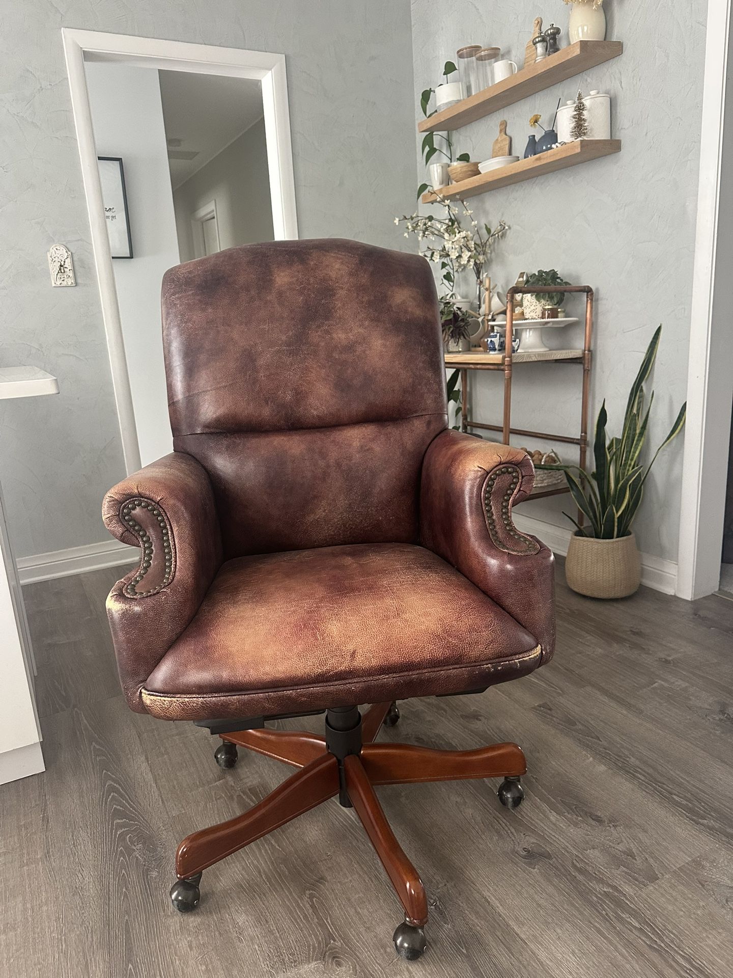 Leather Executive Adjustable Desk Chair(Seven Seas Seating Brand) H back 45/H Seat 21/ H Arms 29/ W Seat 18, W with Arms 29.5/ D19.5 $150