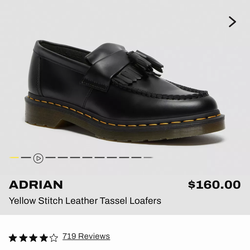 Dr Martens Yellow Stitch Leather Tassel Loafers