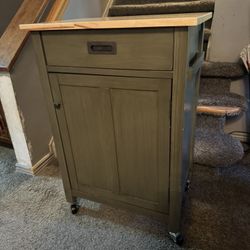 Jonesville Distressed Gray Kitchen Cart by Gracie Oaks