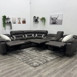 Brown Recliner Sectional Couch - Free Delivery 