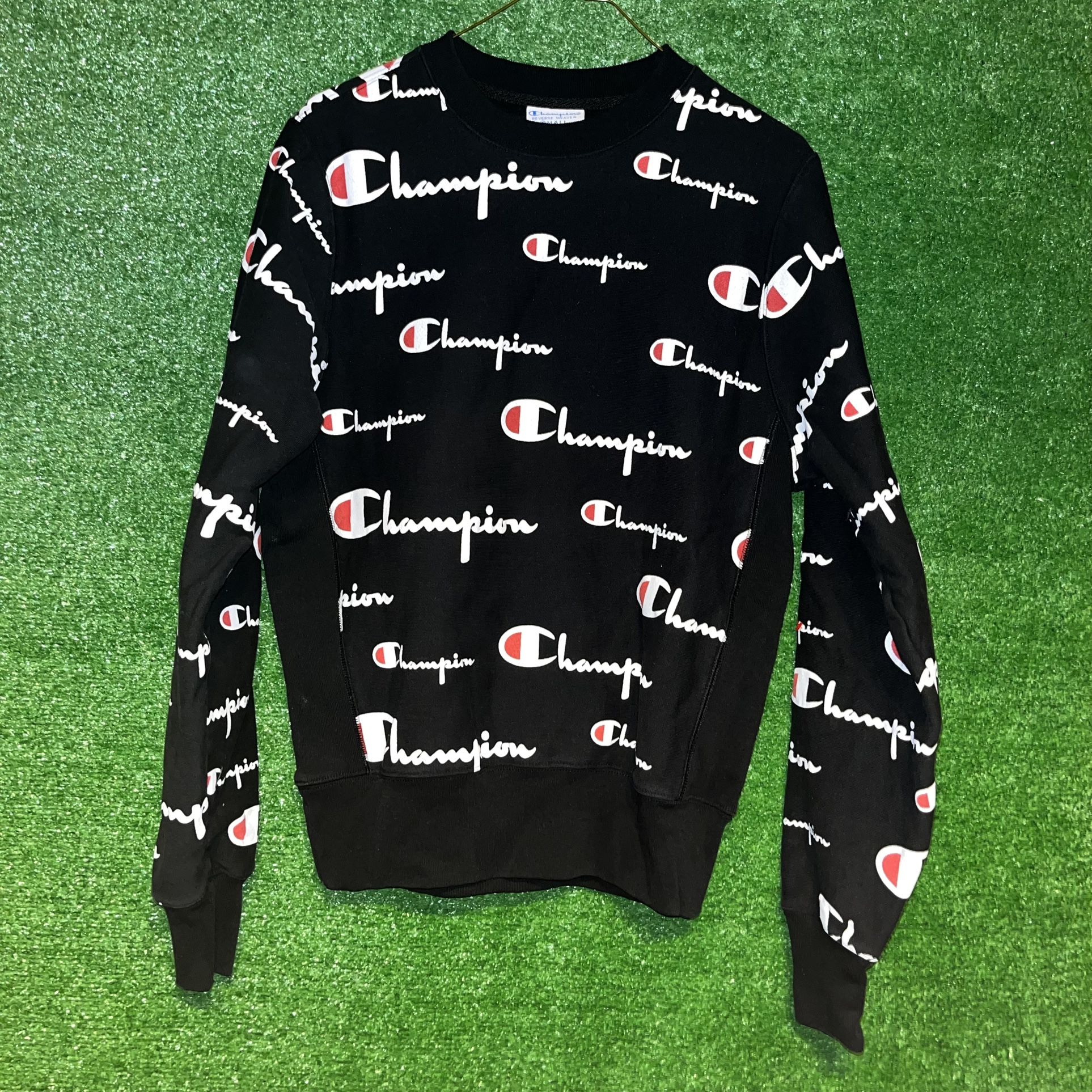 Vintage Champion All Over Print Crewneck Sweater