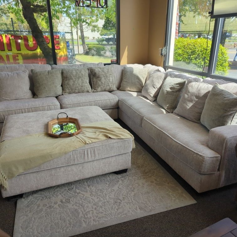 Sectional Couch Sofa Soft Fabric 