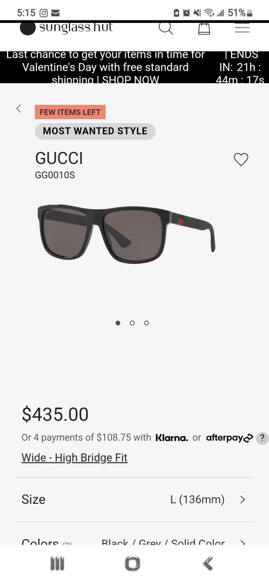 Gucci Mens Sunglasses (Most Wanted)
