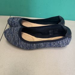 Lands' End Blue and Black Women's Flats Size 10