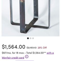 Iron And Copper  Corner Table