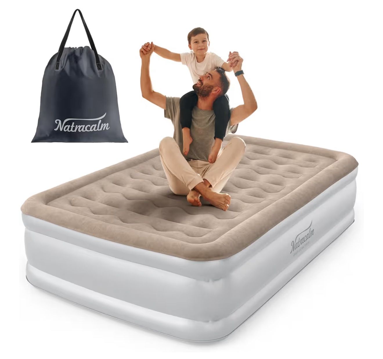 Air Mattress Full with Built in Pump, Inflatable Mattress, Blow Up Mattress Full in 3 Mins Inflation/Deflation, Air Bed for Camping & Guest, colchon i