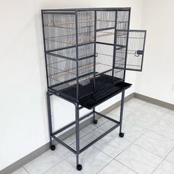 NEW $135 Large 63-inch Bird Cage Rolling Stand for Mid-Sized Cockatiels Parakeets Lovebirds 32x19x63”