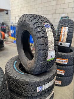 285/70/17 BFGOODRICH AT New tires installed and balanced included