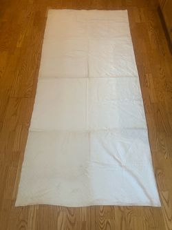 Huge 13.5 FT Vintage White Jacquard Tablecloth 164” x 74” Elegant Floral