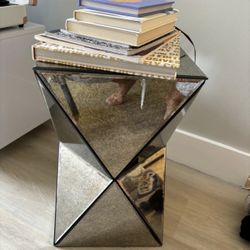 West Elm mirrored geometric end table