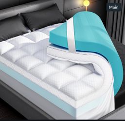 Dual Layer Memory Foam Mattress Topper for Pain Relief with 2X Support, 2" Fluff