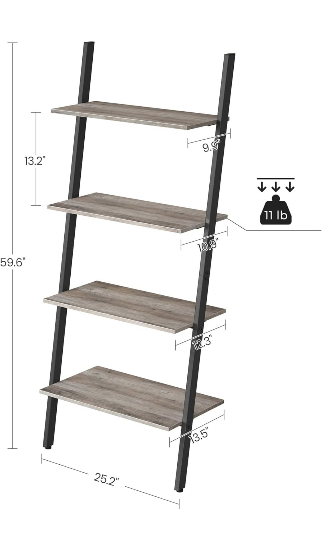 Ladder Shelf, 4-Tier Bookshelf