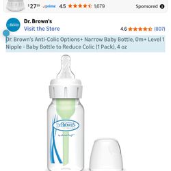 New Dr Brown’s Anti- Colic 4 Ounce Plastic 