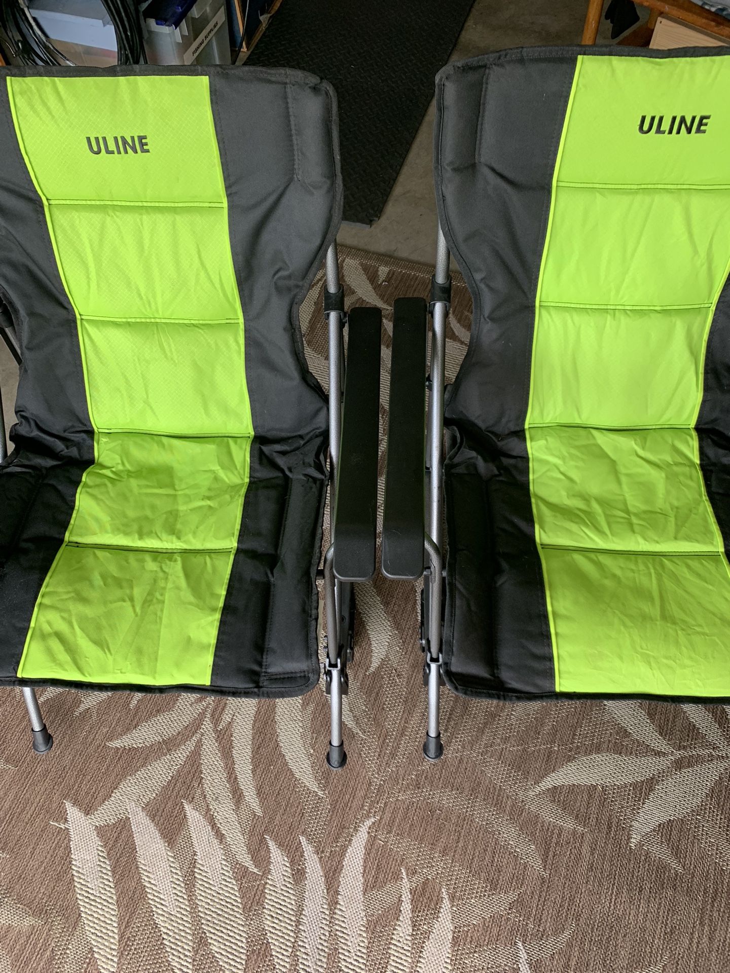 Pair Of Uline Rocking Folding Big Daddy Plush Chairs