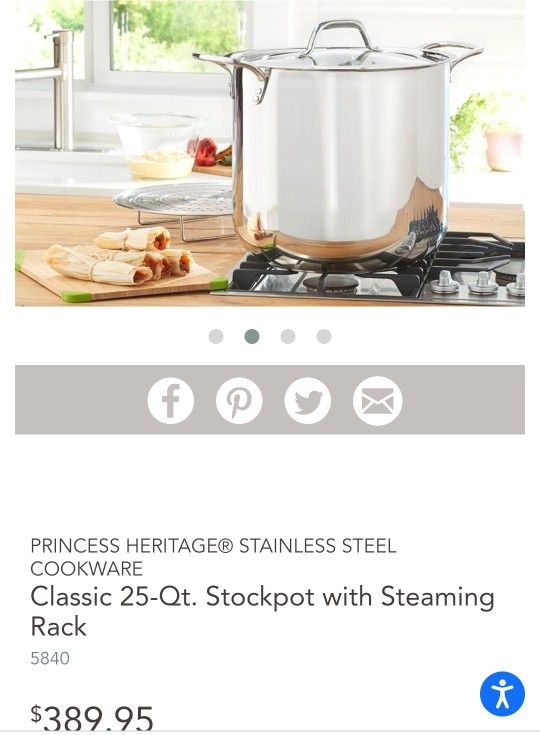 Classic 25-Qt. Stockpot with Steaming Rack
5840