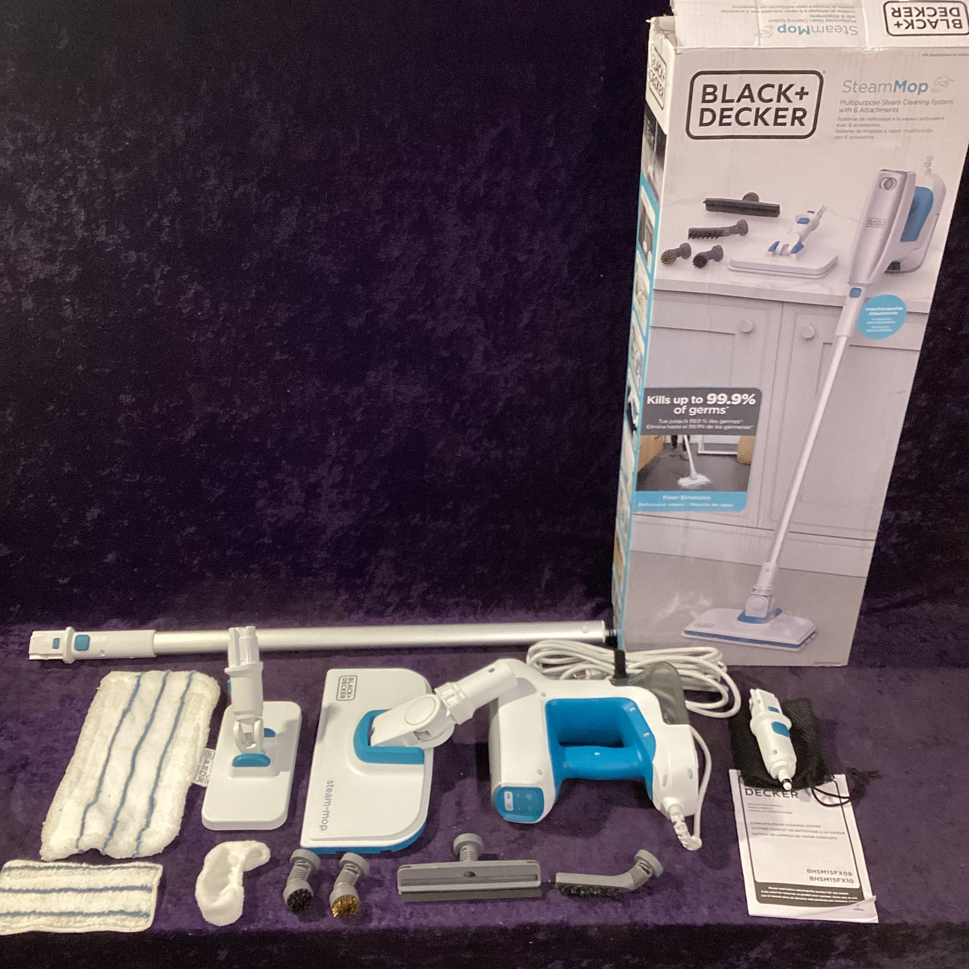 🧰 🛠BLACK & DECKER Steam Mop Cleaning System w/6-Attachments-LIGHTLY USED/LIKE NEW!-$40!🧰🛠