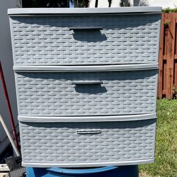 Sterilite 3 Drawer Wide Weave Tower Cement