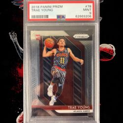 PSA 9 Trae Young 2018 Panini Prizm Rookie Card – Hawks/Wizards