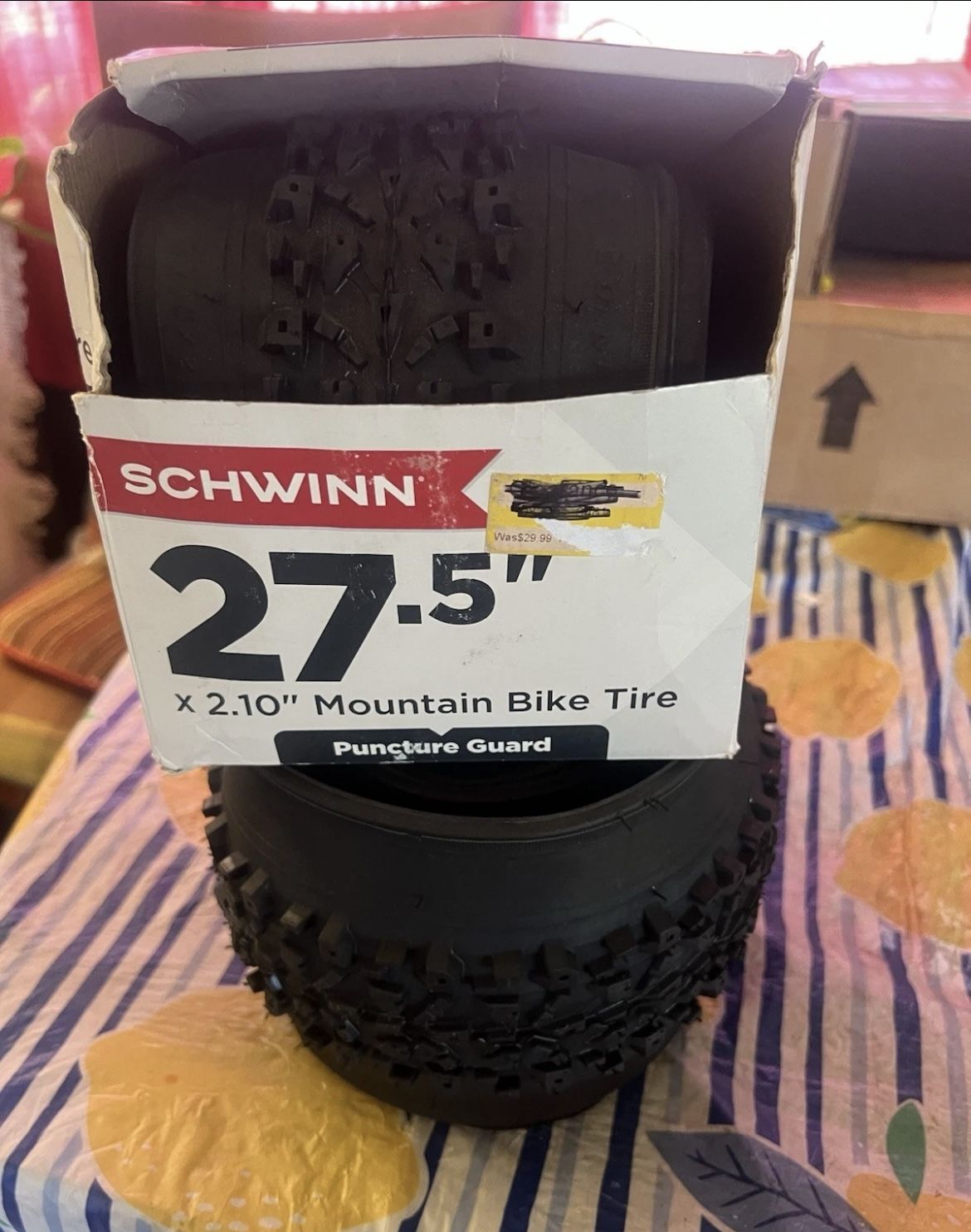Pair Of Two Brand New SCHWINN 27.5"X2.10 MOUNTIAN BIKE TIRES MTB Not 26” Or 29” 2 tires, both new never ridden