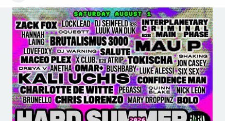 Hard summer ticket Saturday only