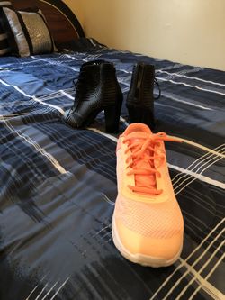 Women’s Sz 12 Casual tennis shoe /AND Ladies Sz 9 SEXY black high block heel