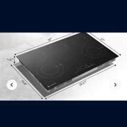 New AMZCHEF Built-in Electric Cooktop 5 Boost Burners 8400W 30 Inch. Retails $370 With Taxes!