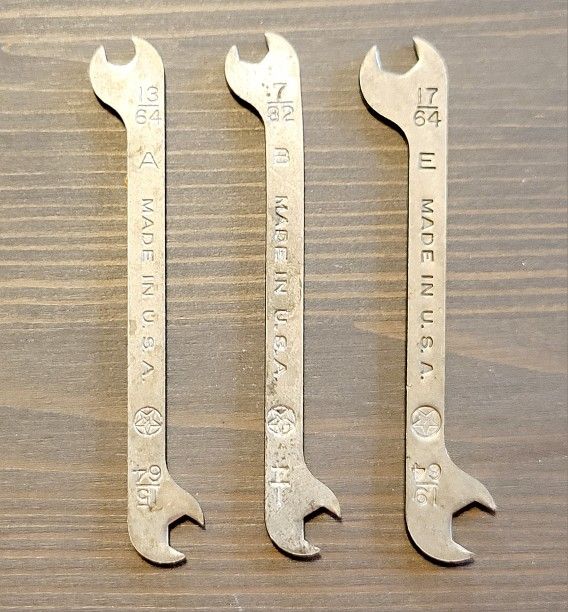 Vintage Kastar 3-Pc + 1-Pc Bonus Wrench Set SAE Made In USA 1960s