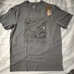 NWT Eddie Bauer Graphic T-Shirt Gray Mountain Wildlife Nature Animal Scene Men’s Size M - 2 Available (Price is for 1)  New with tags Eddie Bauer grap