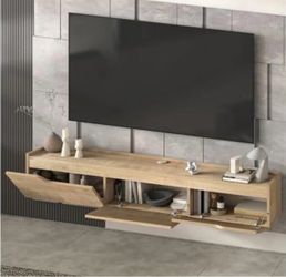 Floating Wood TV Stand Media Console