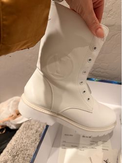 Designer White Platform Combat Boots – Size 40 ✨ $200