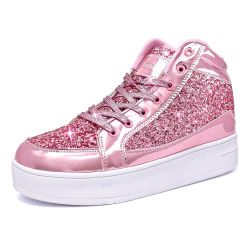 IGxx Hot Pink Platform Shoes Womens Neon Sparkly Dress Glitter