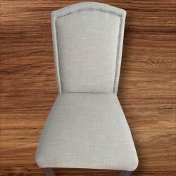linen nailhead dining desk chair 
