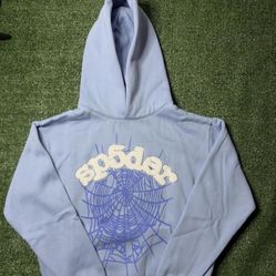 Light blue sp5der hoodie 