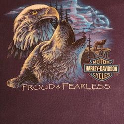 Vintage 1997 Harley-Davidson Proud & Fearless Eagle shirt Frankfurt Main Deutschland
