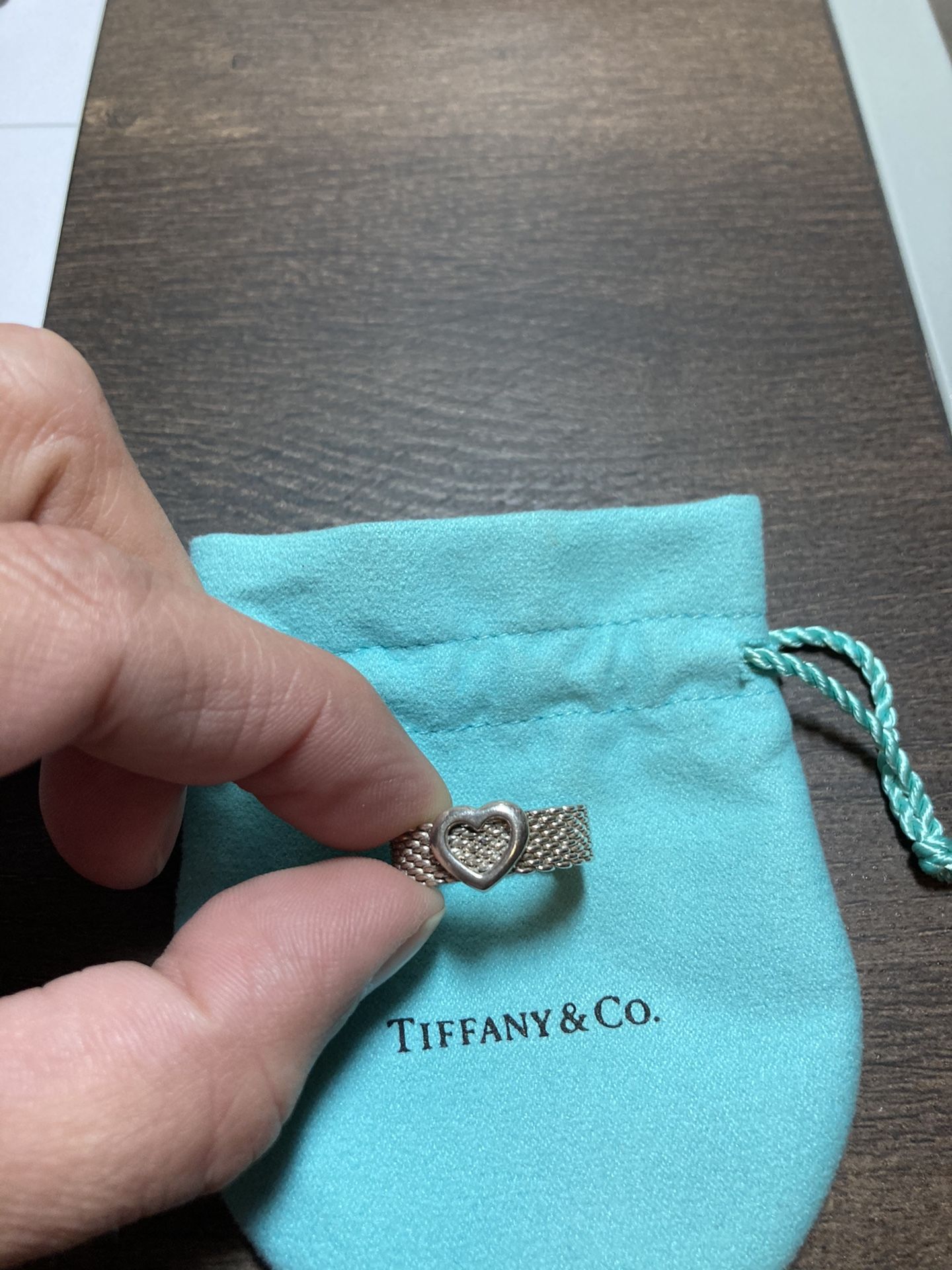 Tiffany and Co Mesh Heart Ring