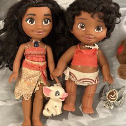 Disney Princess Moana Girl Singing Doll & Moana Animator Doll + Accessories