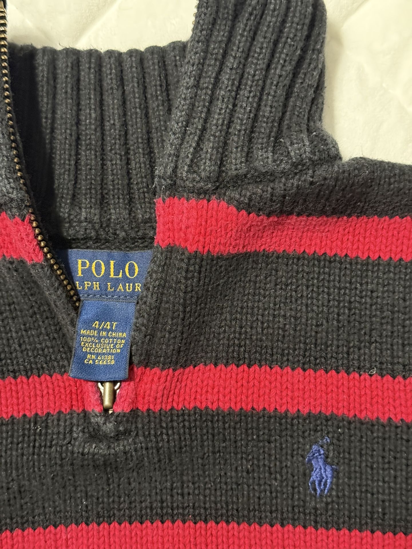 Kids Black/Red Stripped Sweater, Ralph Lauren
