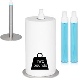 2 in 1 Paper Towel Holder with Spray Bottle Center, Brushed Nickel Paper Towel Holder Countertop, Kitchen Paper Towel Holder, Bathroom Paper Towel Hol