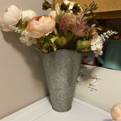 Galvanized Metal Vases For The Wall With Flowers