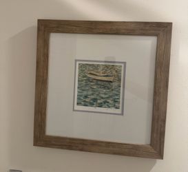 Set of 2 Framed Coastal Boat Wall Art Prints
