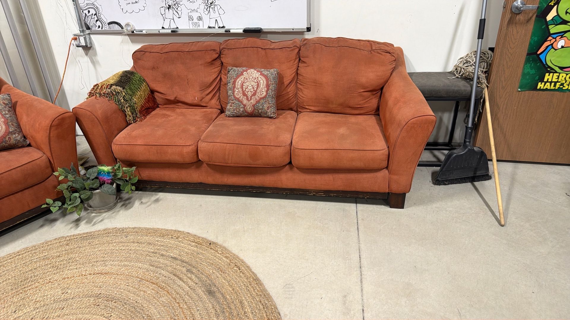 Sofa And Loveseat Set Rust Colored We Had A Professionally Cleaned. It’s Dusty.