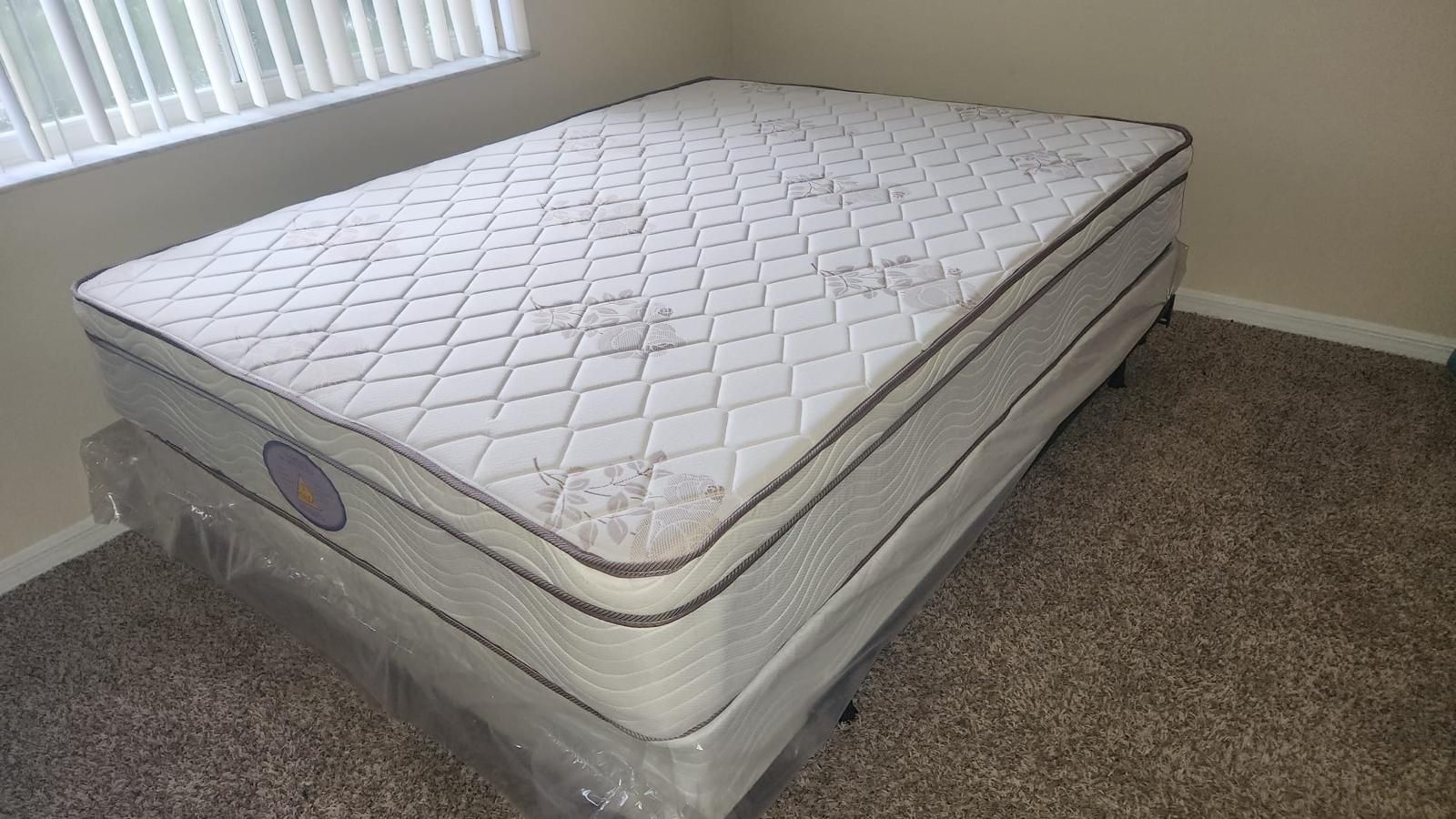 New Queen Mattress And Box Spring 2 Pc Bed Frame Is Not Included