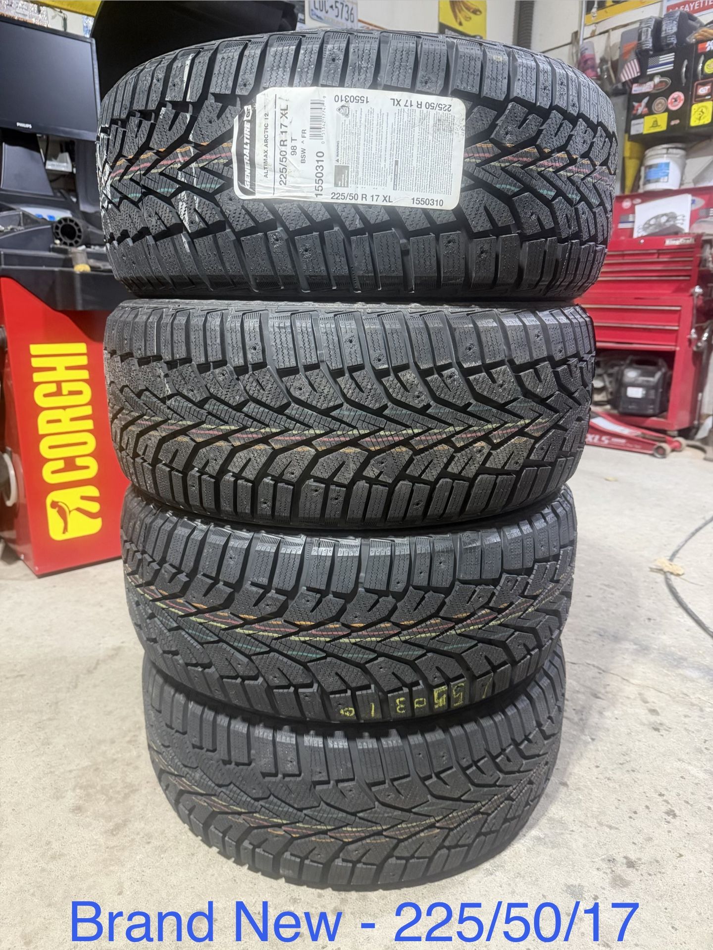 (4) - 225/50/17 General Altimax Arctic 12 Snow Tires